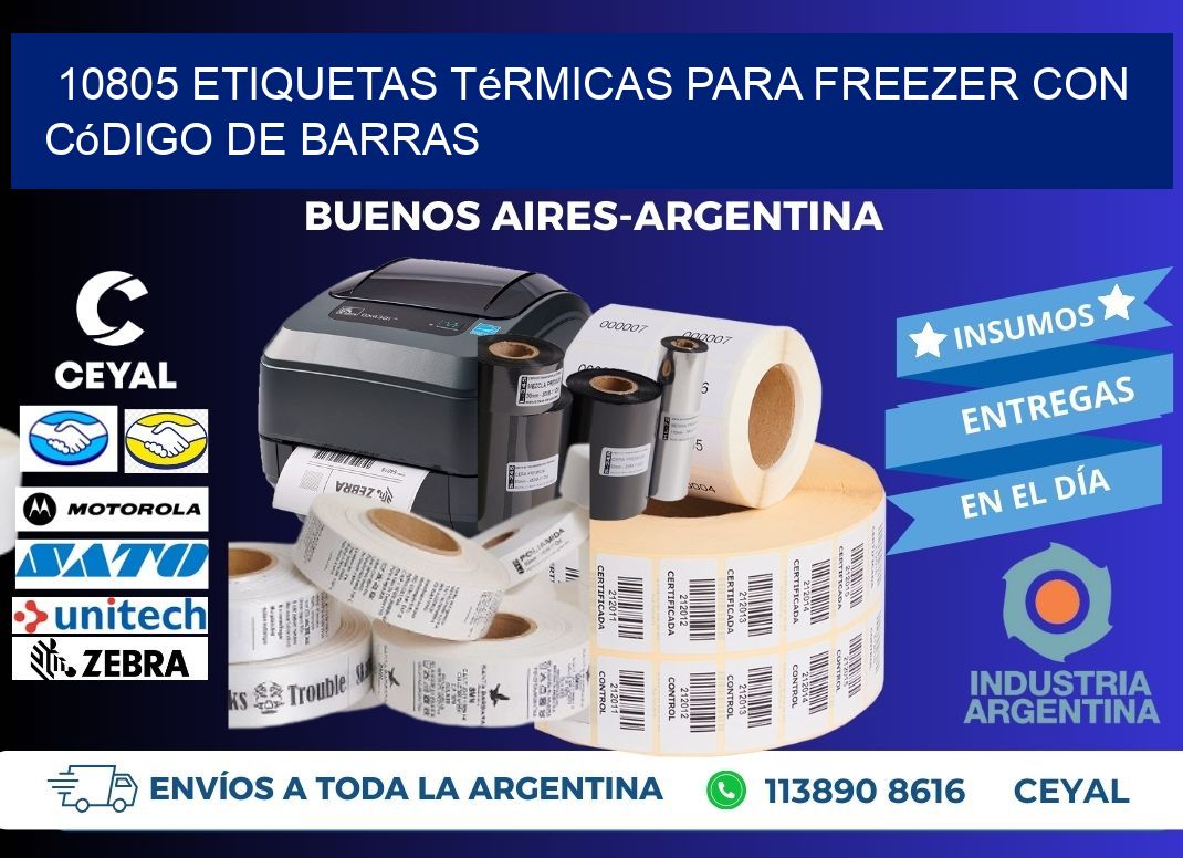 10805 etiquetas térmicas para freezer con código de barras