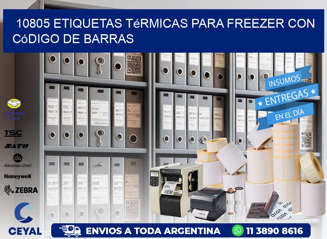 10805 etiquetas térmicas para freezer con código de barras