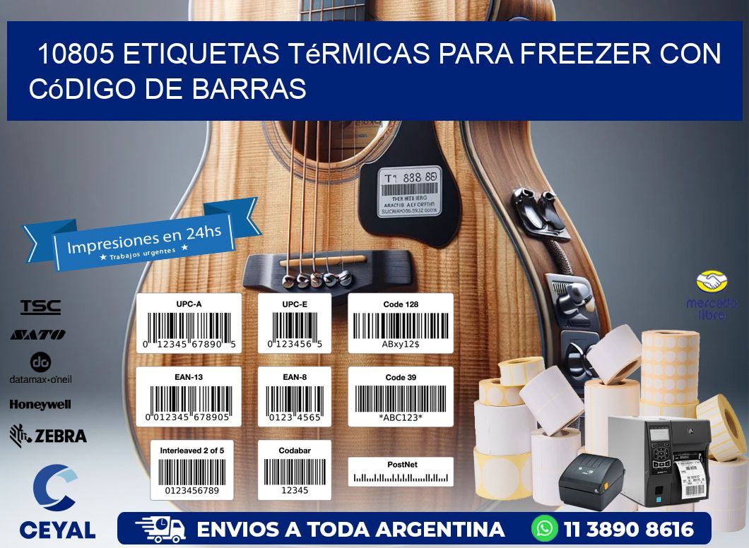 10805 etiquetas térmicas para freezer con código de barras