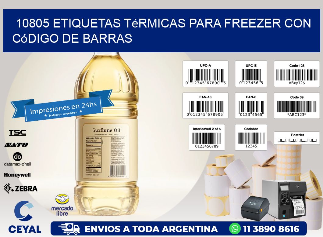 10805 etiquetas térmicas para freezer con código de barras