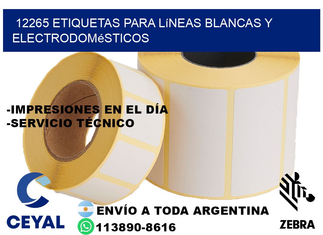 12265 Etiquetas para líneas blancas y electrodomésticos