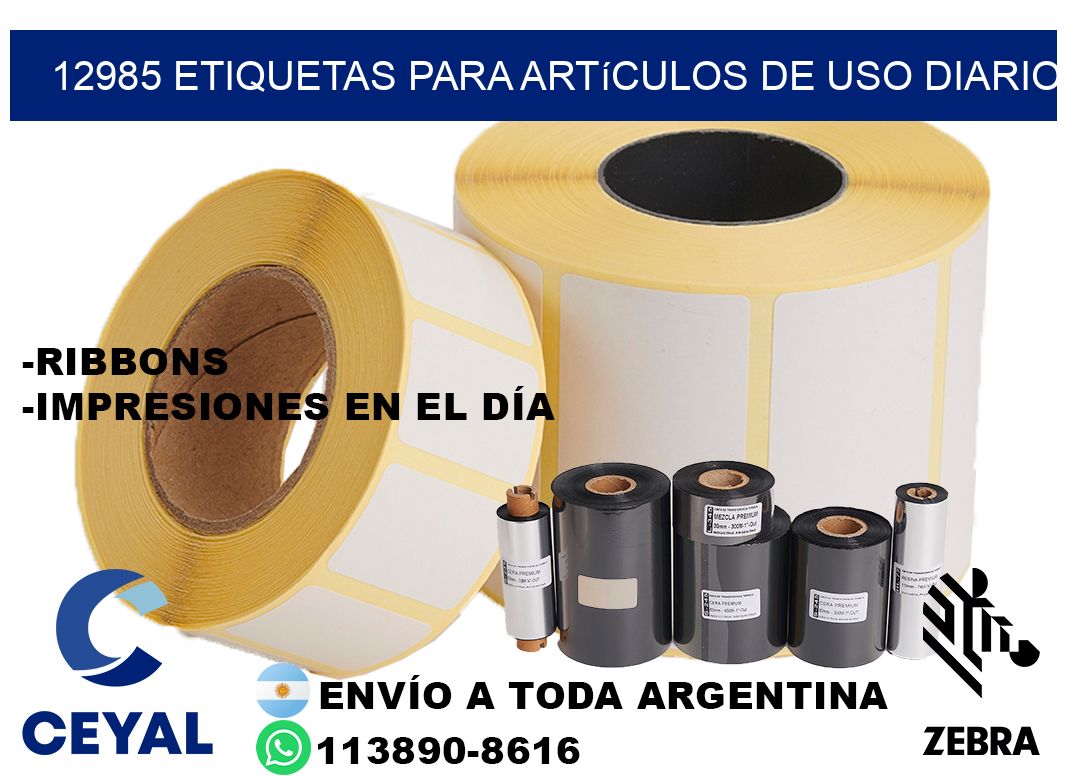 12985 Etiquetas para artículos de uso diario