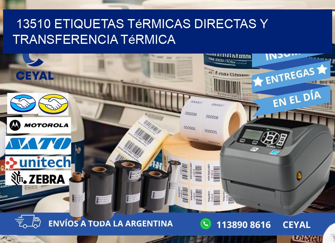 13510 etiquetas térmicas directas y transferencia térmica