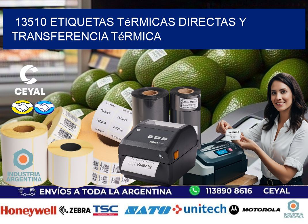 13510 etiquetas térmicas directas y transferencia térmica