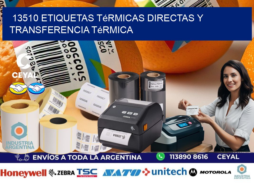 13510 etiquetas térmicas directas y transferencia térmica