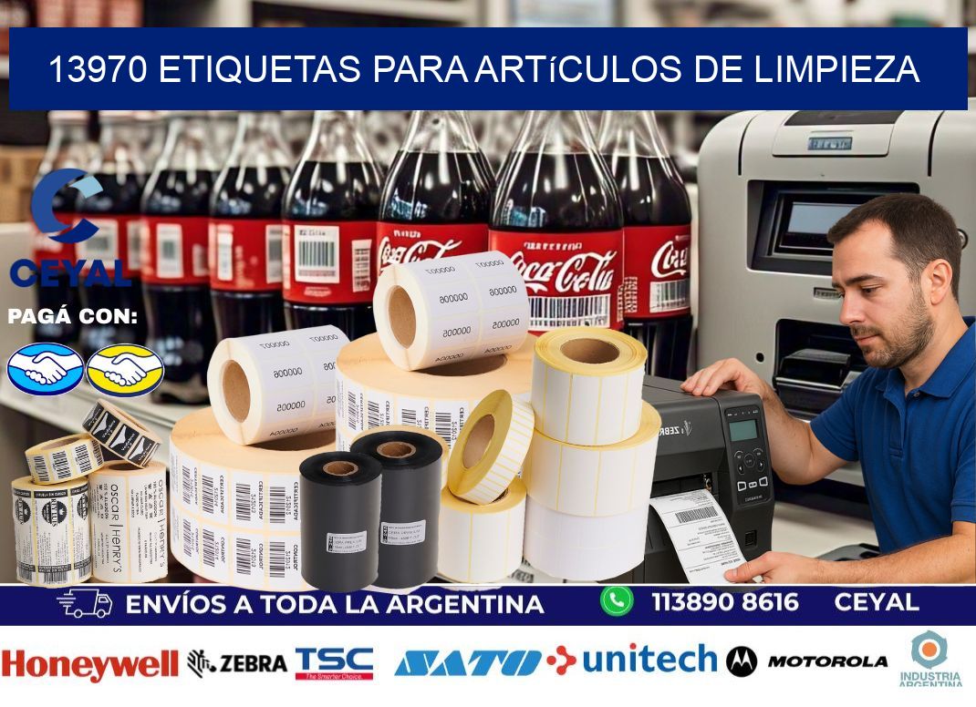 13970 Etiquetas para artículos de limpieza