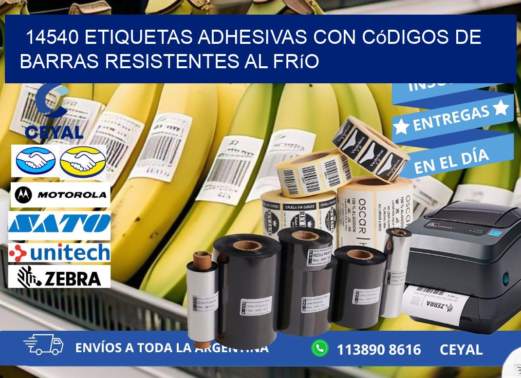 14540 Etiquetas adhesivas con códigos de barras resistentes al frío