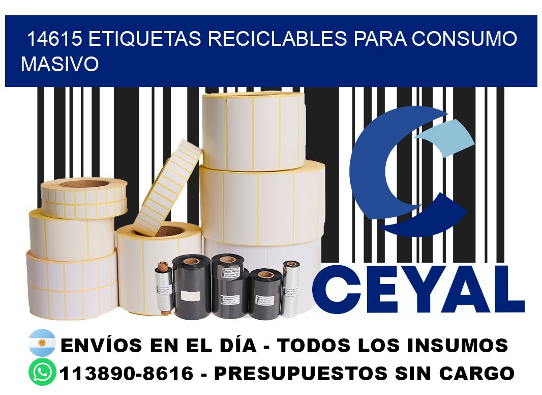 14615 Etiquetas reciclables para consumo masivo