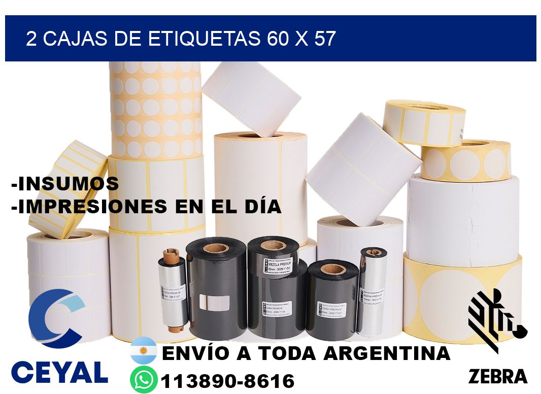 2 cajas de etiquetas 60 x 57
