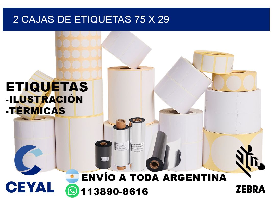 2 cajas de etiquetas 75 x 29