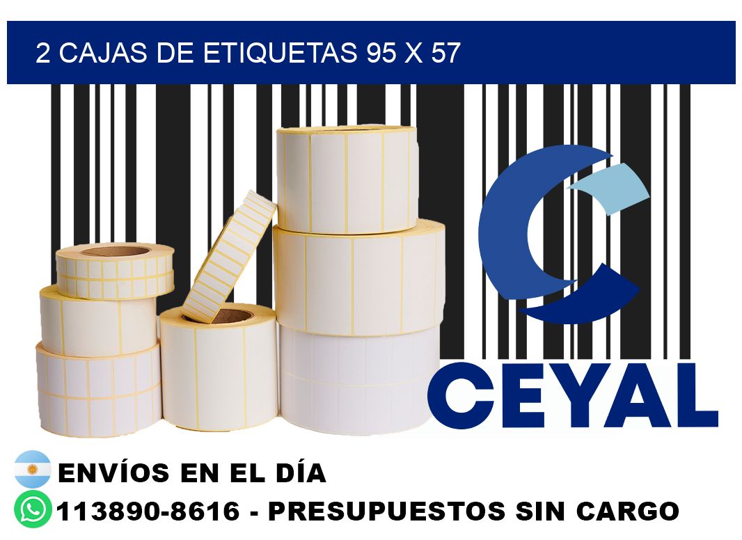 2 cajas de etiquetas 95 x 57