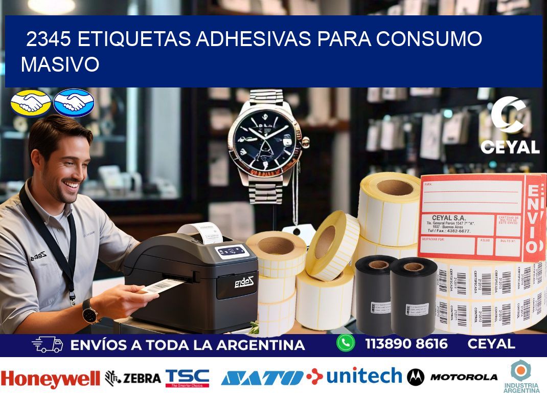 2345 Etiquetas adhesivas para consumo masivo