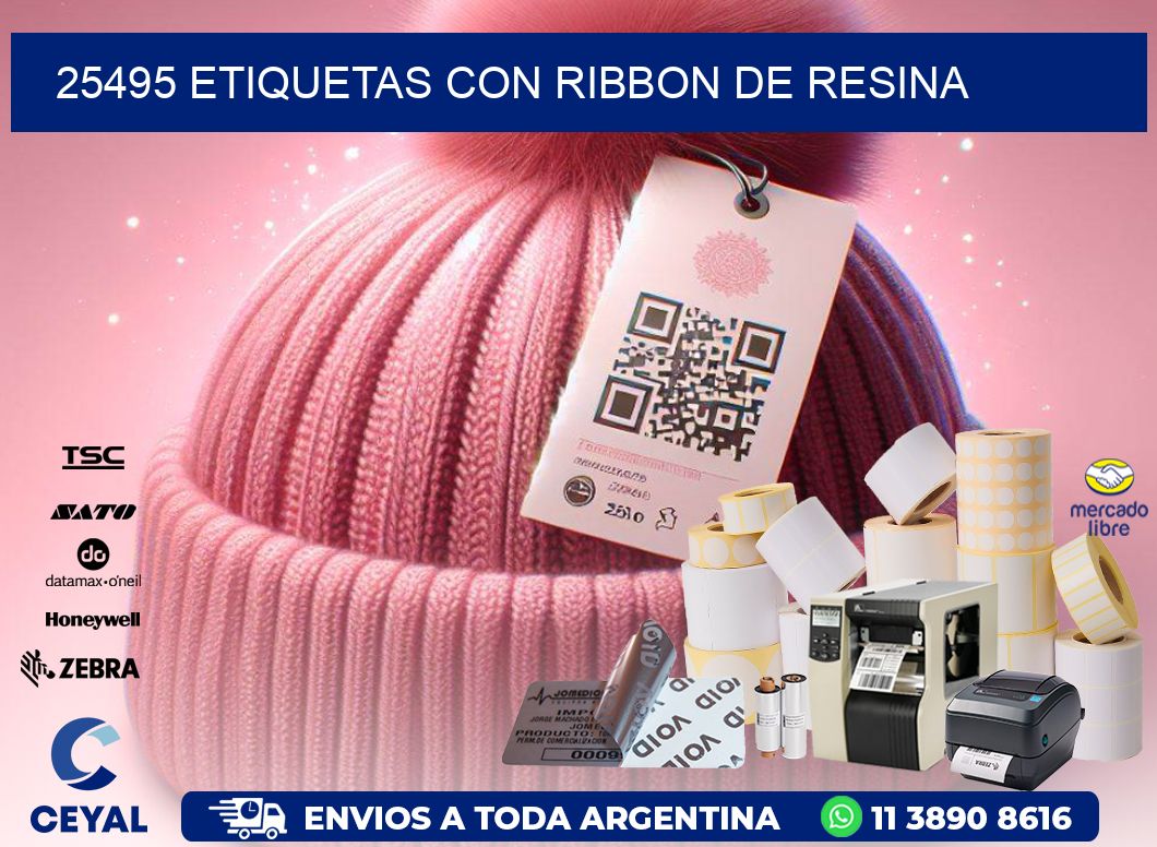 25495 etiquetas con ribbon de resina