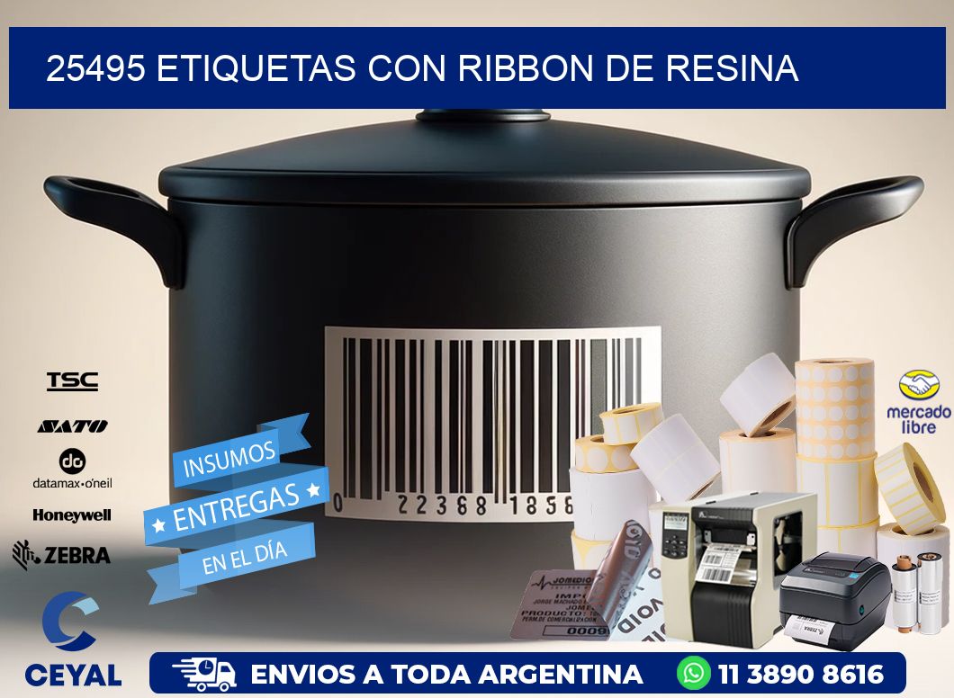 25495 etiquetas con ribbon de resina