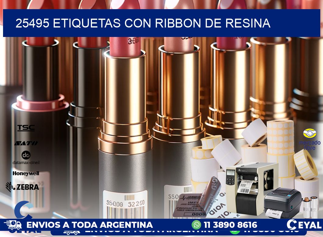 25495 etiquetas con ribbon de resina