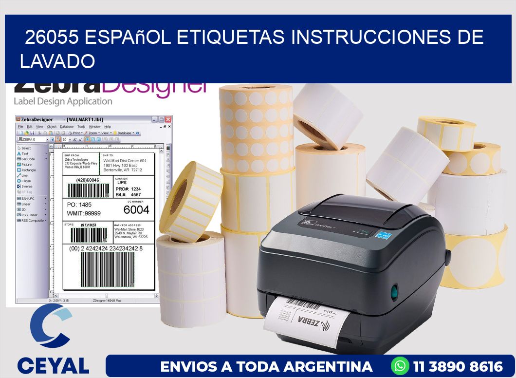 26055 español etiquetas instrucciones de lavado