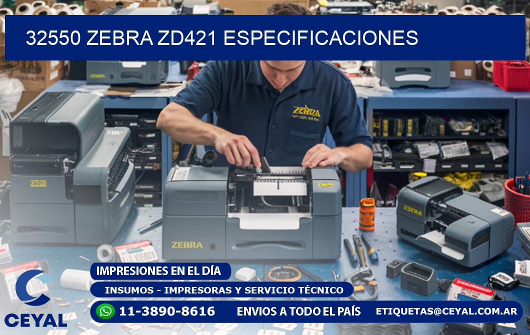 32550 Zebra ZD421 especificaciones