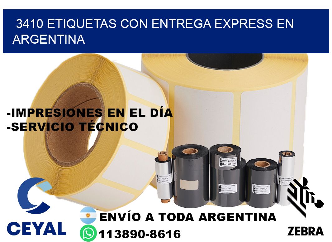 3410 Etiquetas con entrega express en Argentina