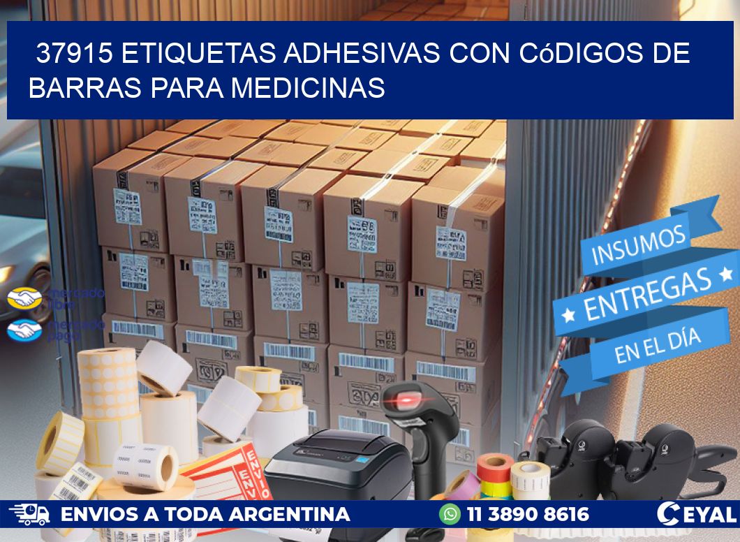 37915 etiquetas adhesivas con códigos de barras para medicinas