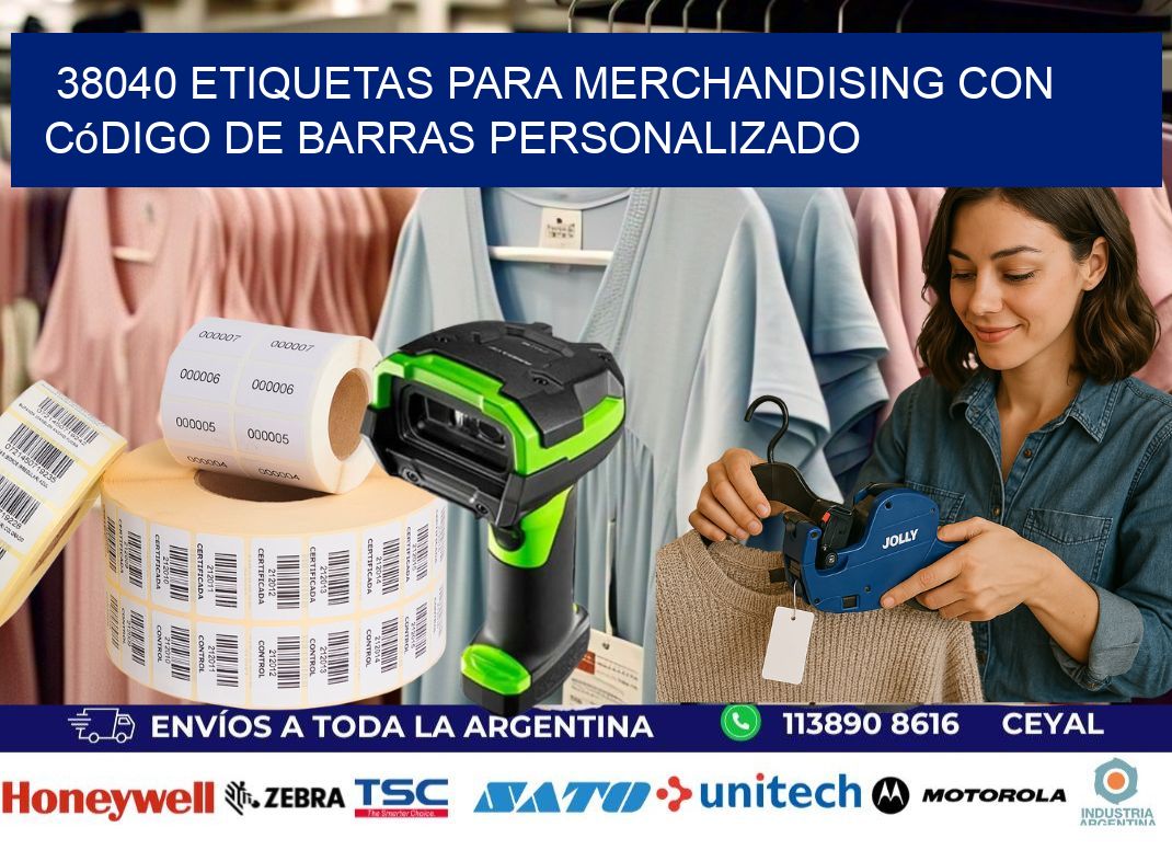 38040 etiquetas para merchandising con código de barras personalizado