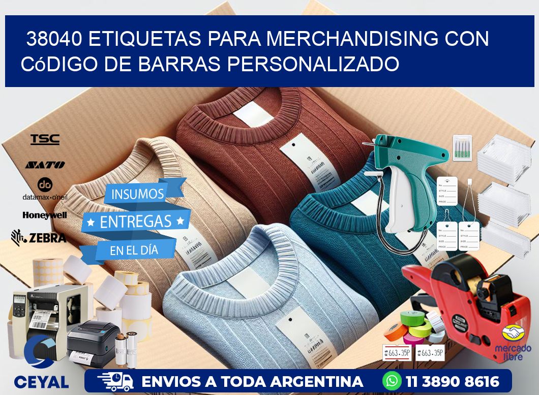 38040 etiquetas para merchandising con código de barras personalizado