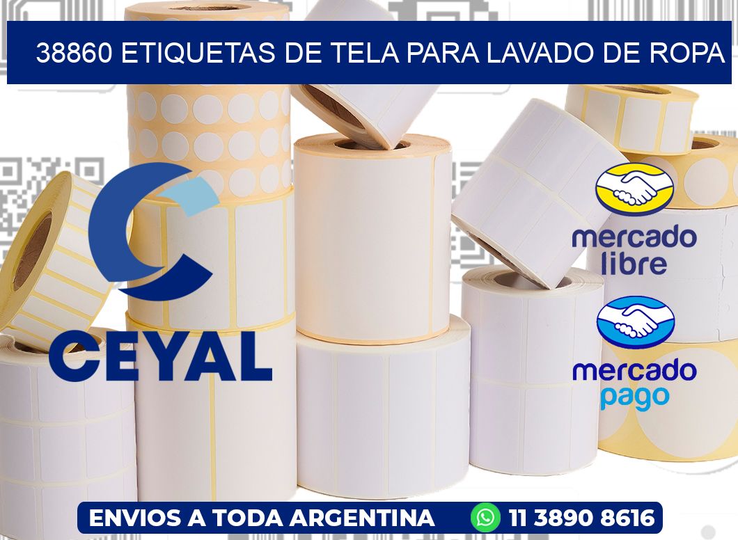 38860 Etiquetas de tela para lavado de ropa
