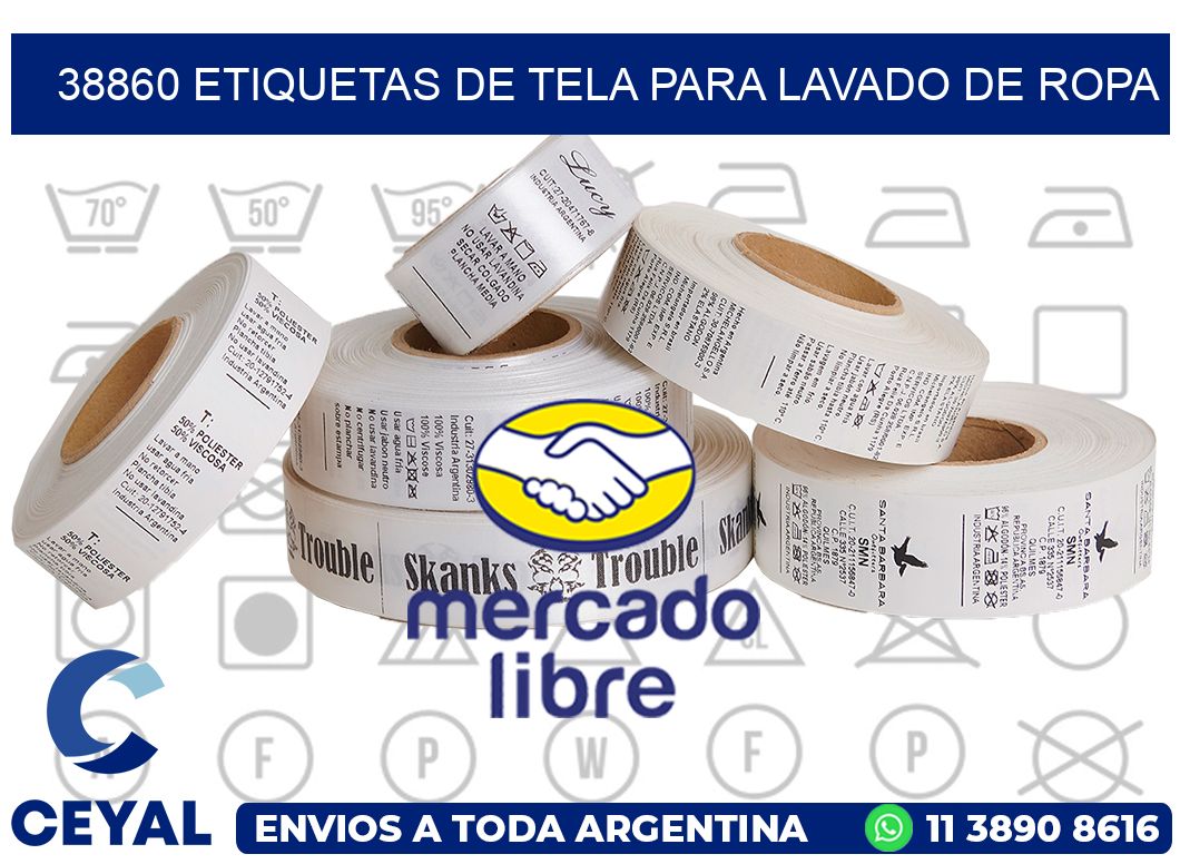 38860 Etiquetas de tela para lavado de ropa