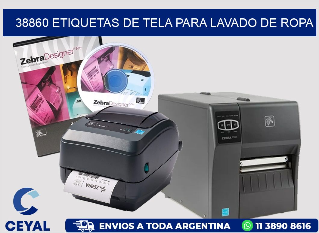 38860 Etiquetas de tela para lavado de ropa