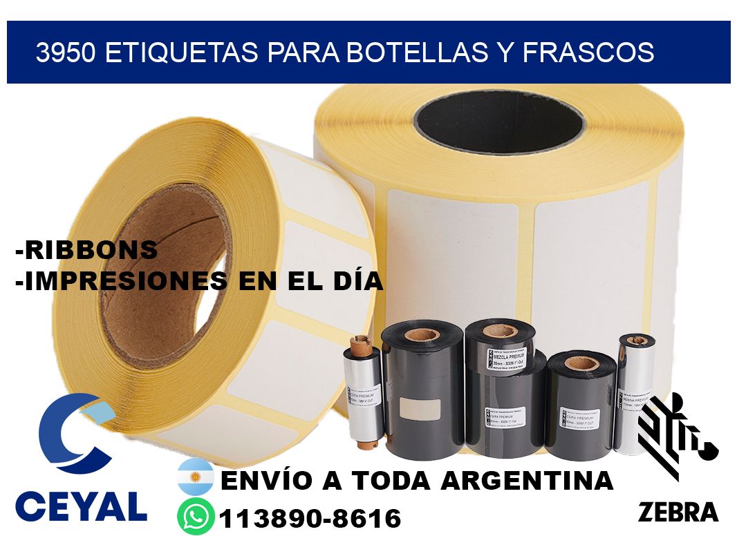 3950 Etiquetas para botellas y frascos