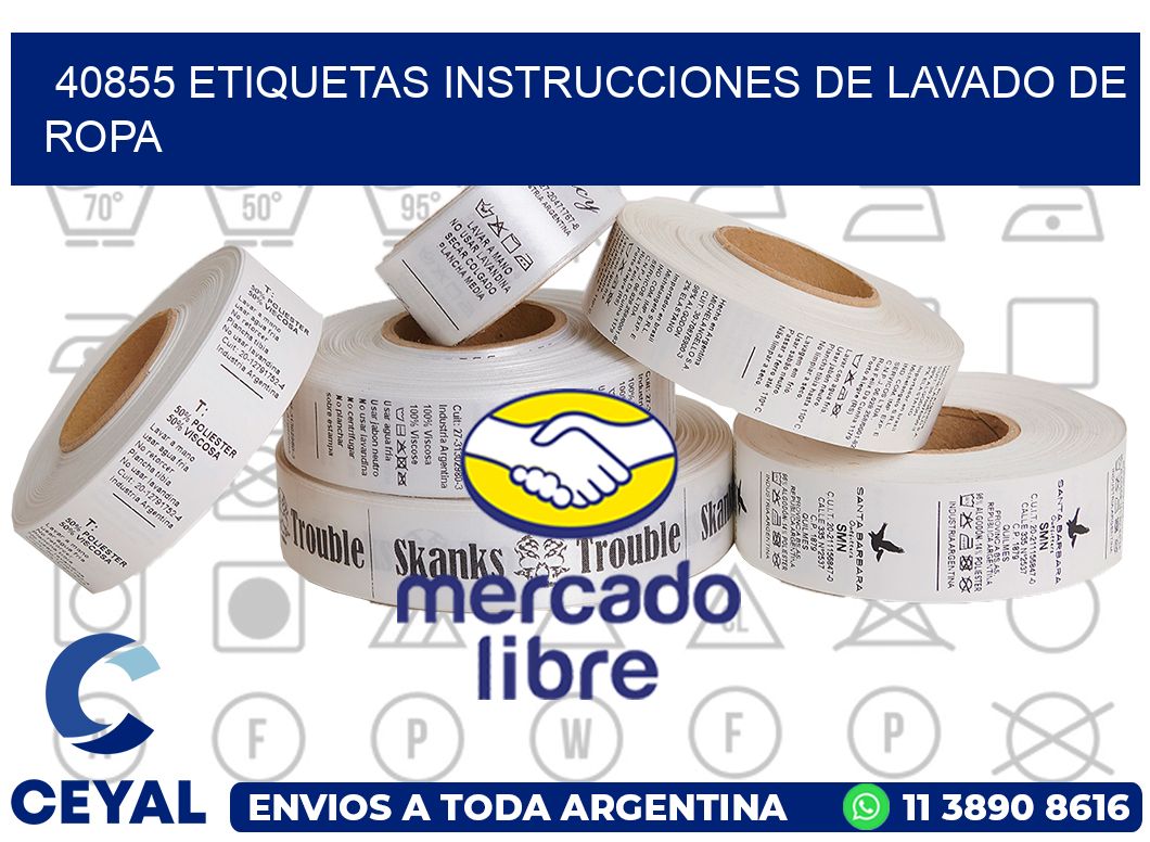 40855 etiquetas instrucciones de lavado de ropa