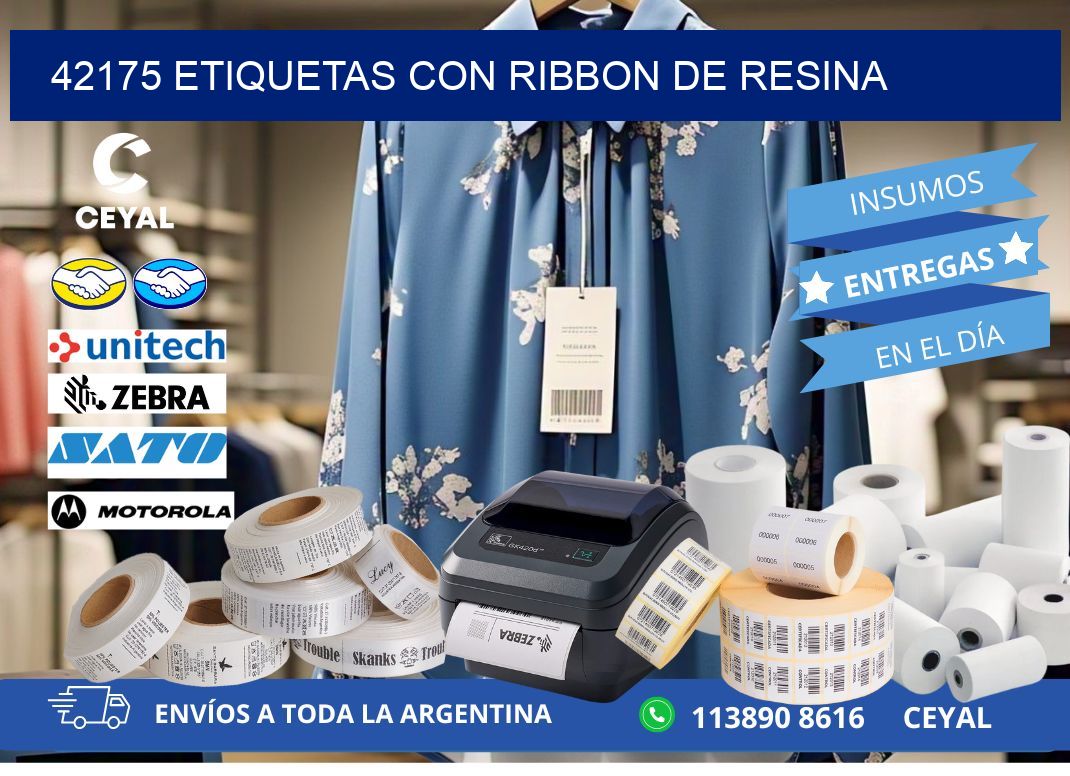 42175 etiquetas con ribbon de resina