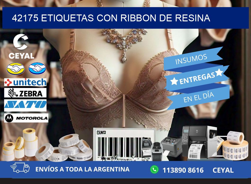 42175 etiquetas con ribbon de resina