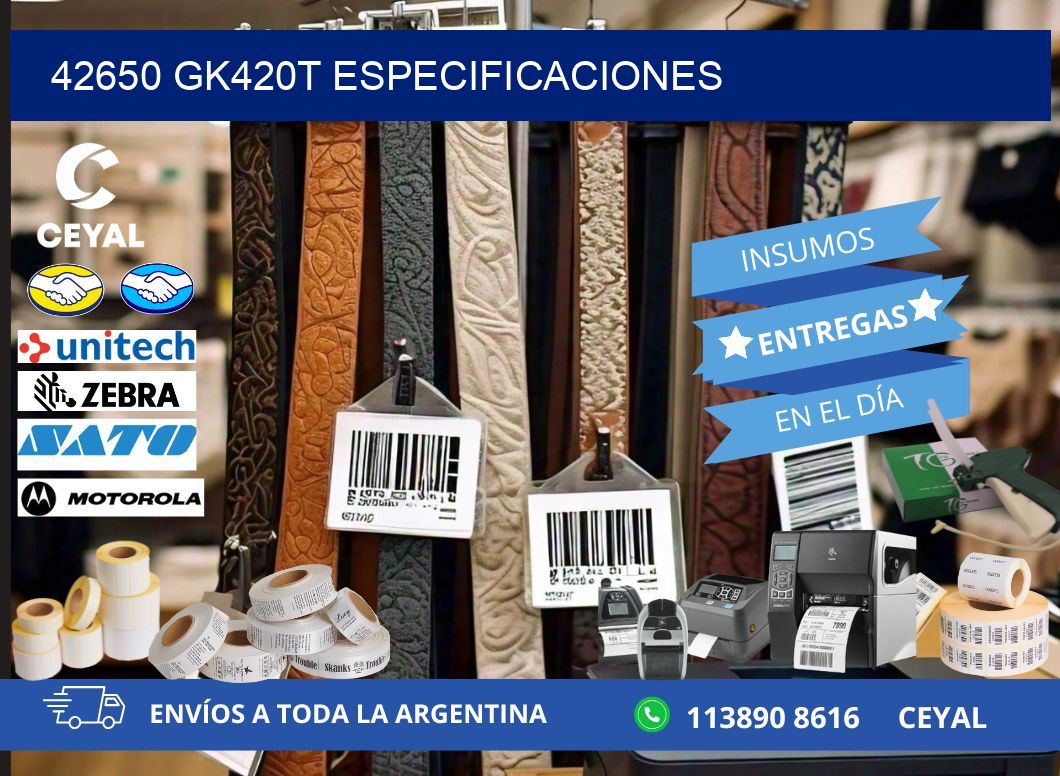 42650 GK420T especificaciones