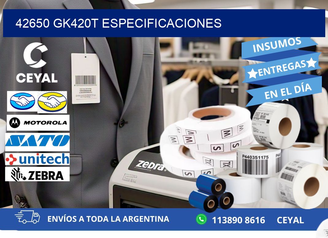 42650 GK420T especificaciones