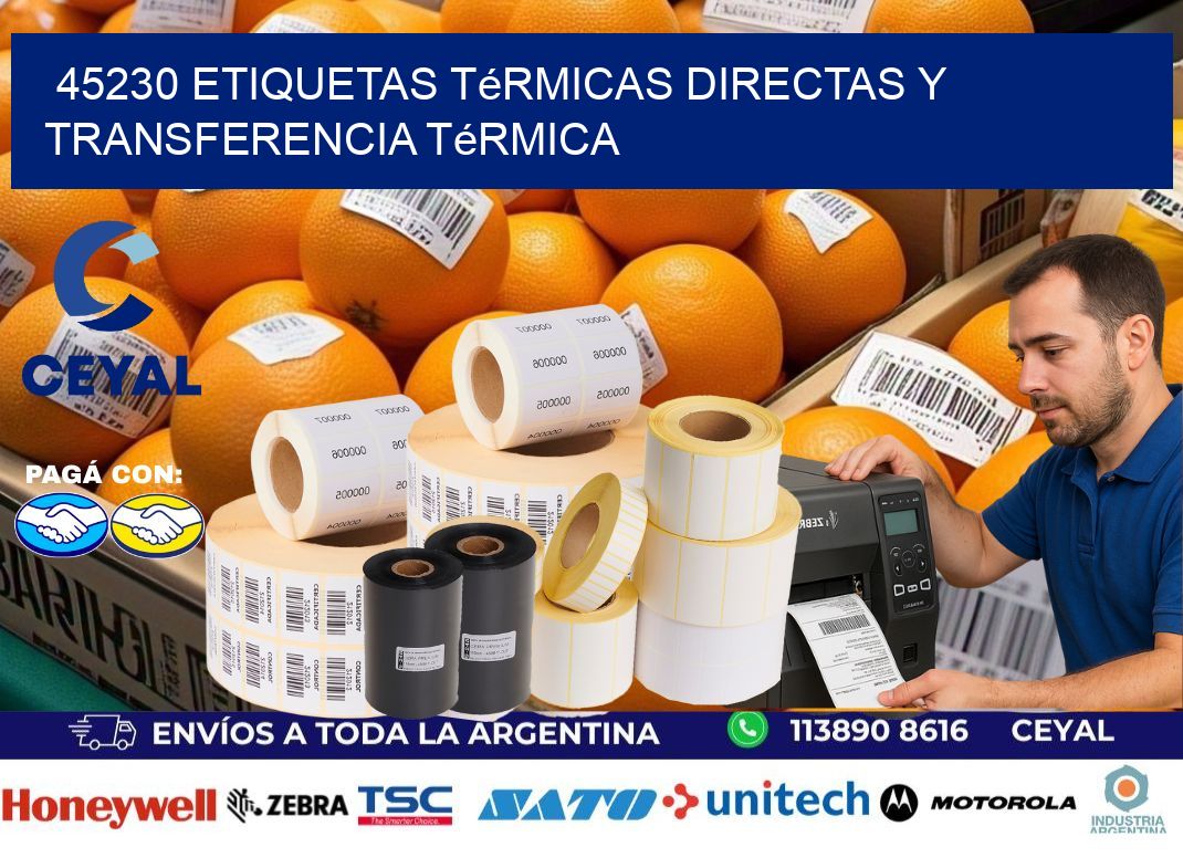 45230 etiquetas térmicas directas y transferencia térmica