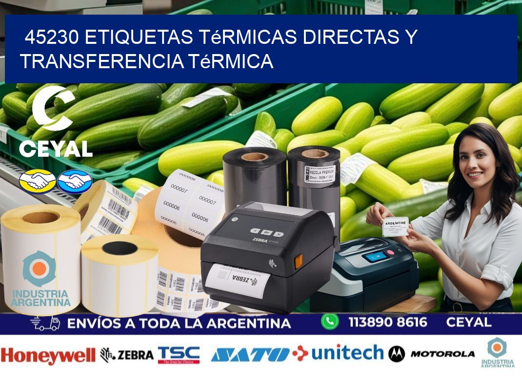 45230 etiquetas térmicas directas y transferencia térmica