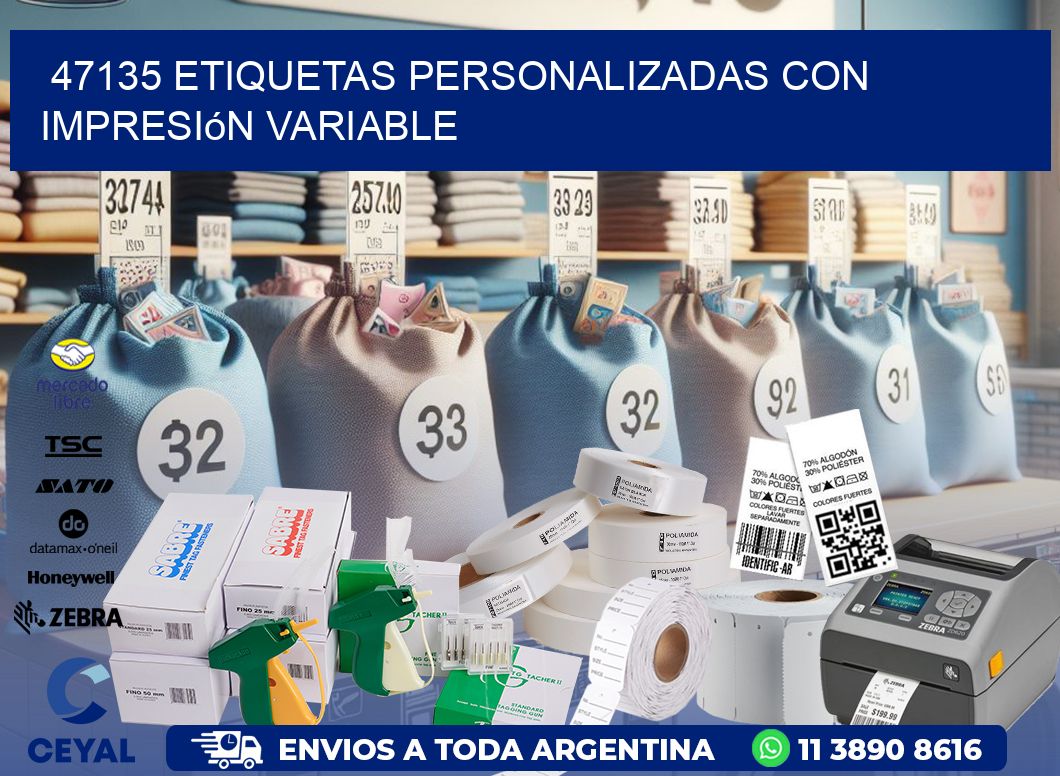 47135 etiquetas personalizadas con impresión variable