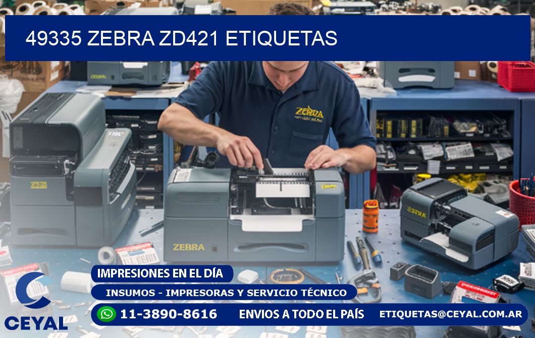 49335 Zebra ZD421 etiquetas