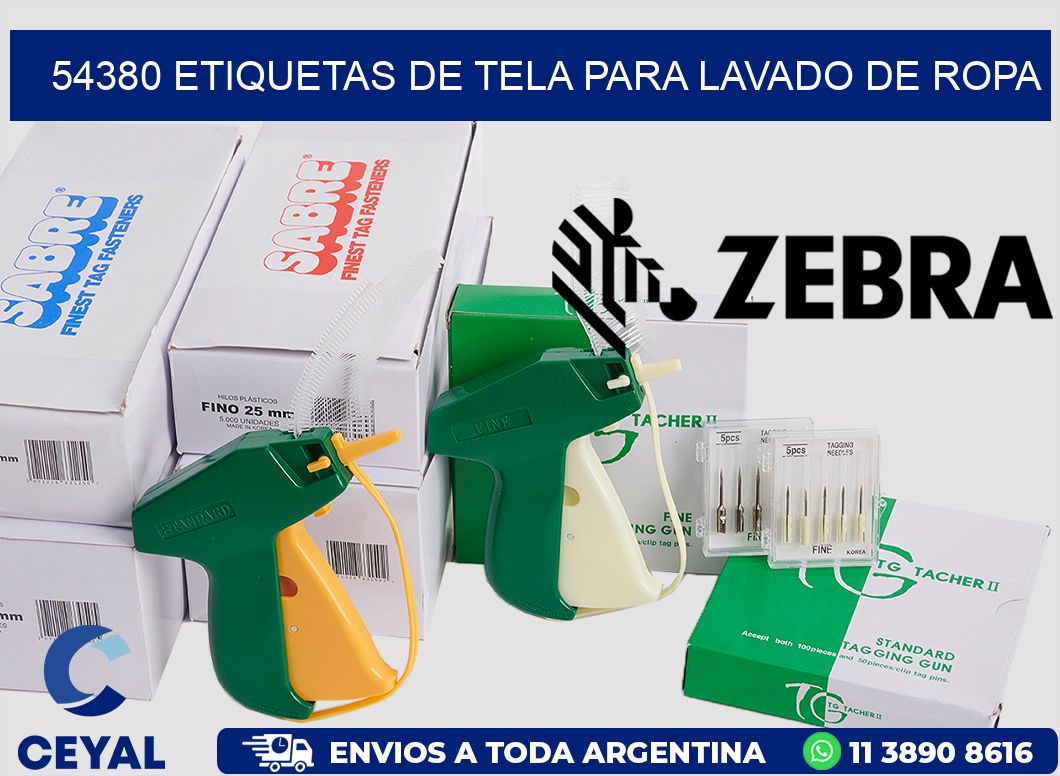 54380 Etiquetas de tela para lavado de ropa