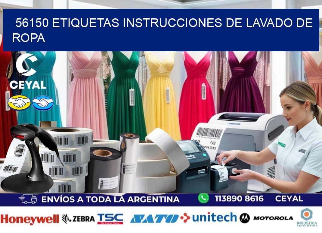 56150 etiquetas instrucciones de lavado de ropa
