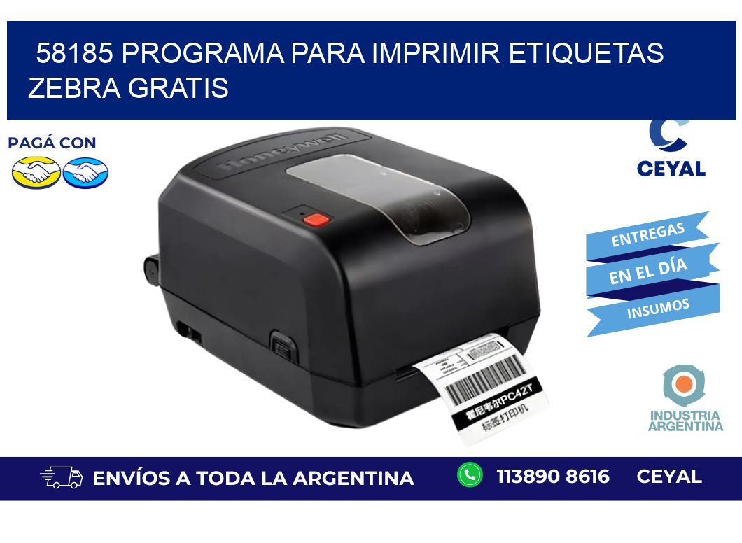 58185 Programa para imprimir etiquetas Zebra gratis
