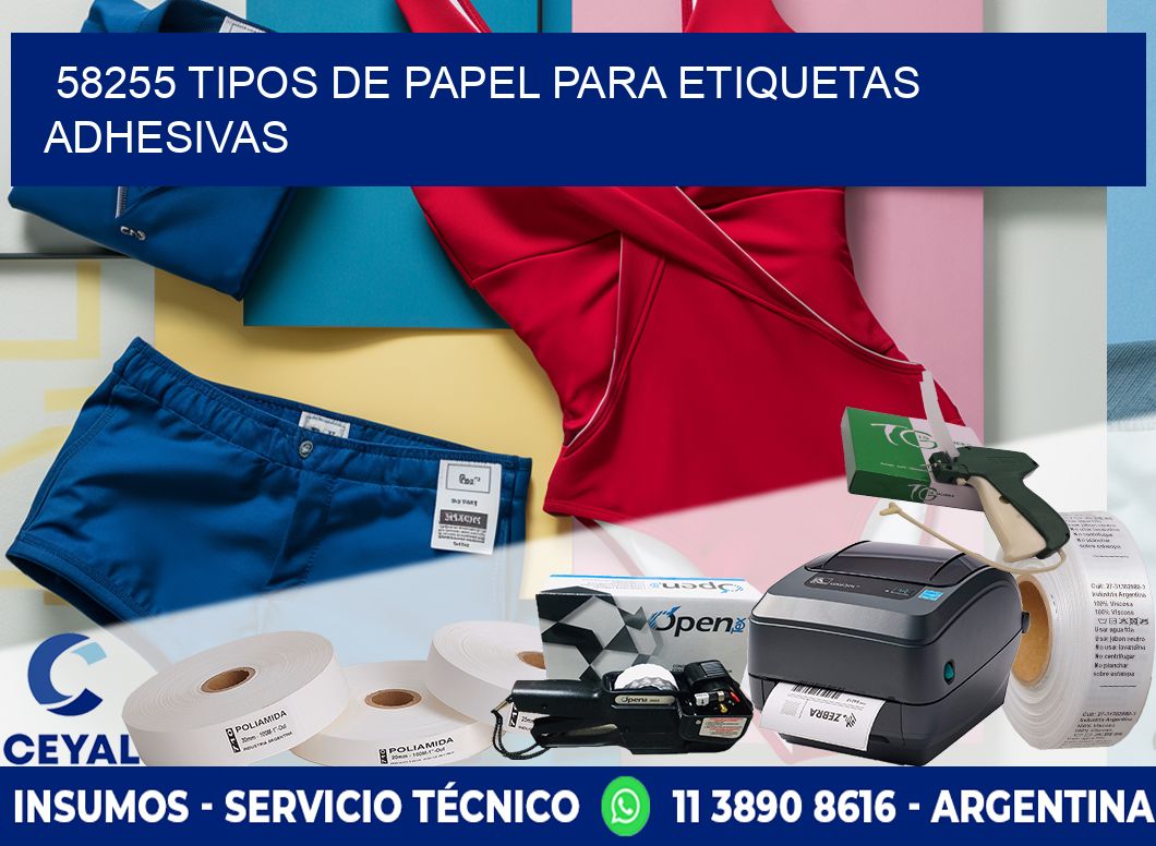 58255 Tipos de papel para etiquetas adhesivas