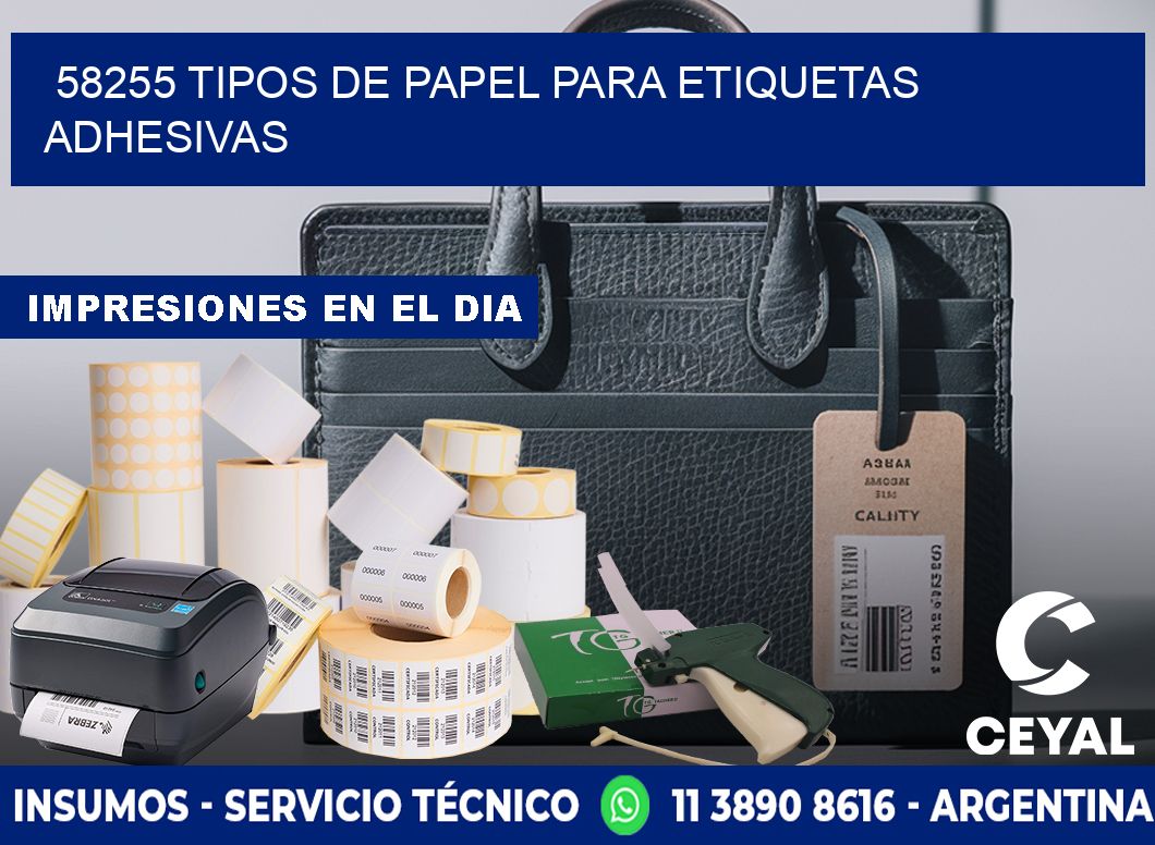 58255 Tipos de papel para etiquetas adhesivas