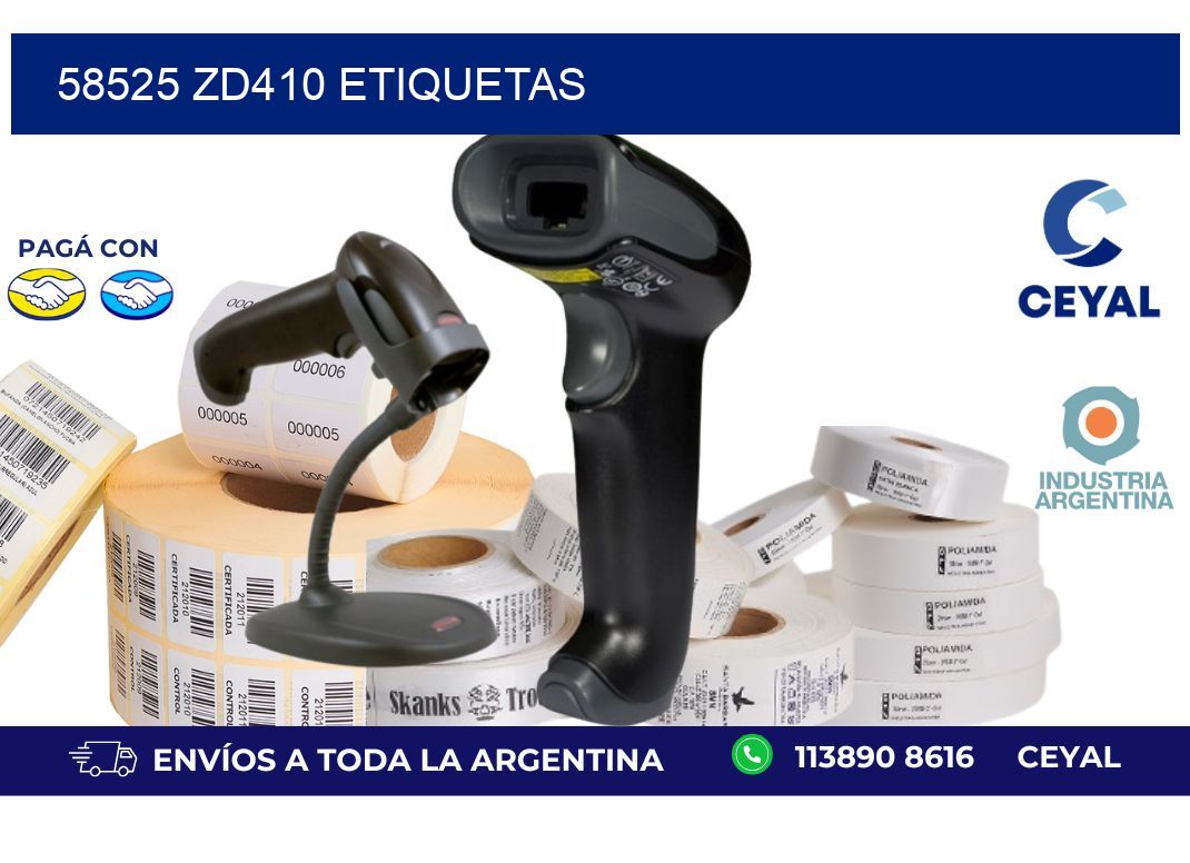 58525 ZD410 etiquetas