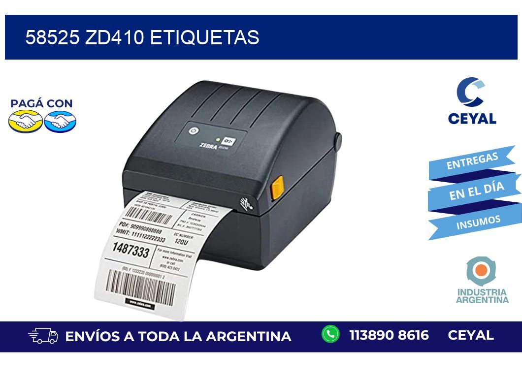 58525 ZD410 etiquetas