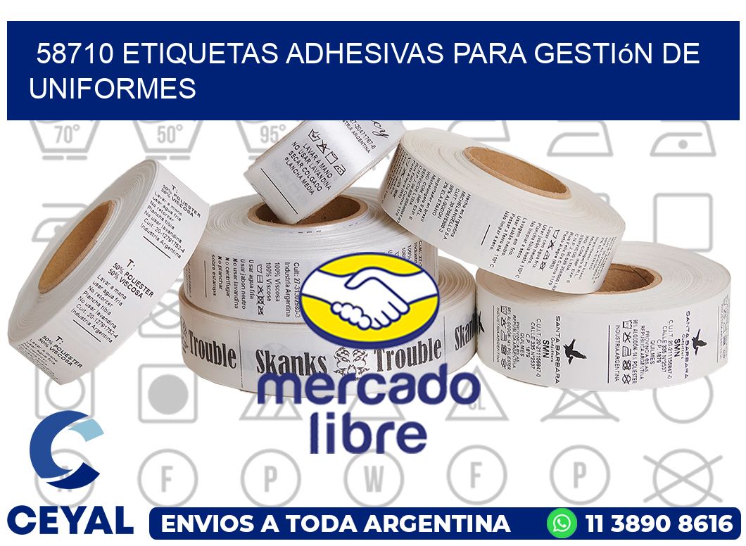 58710 Etiquetas adhesivas para gestión de uniformes