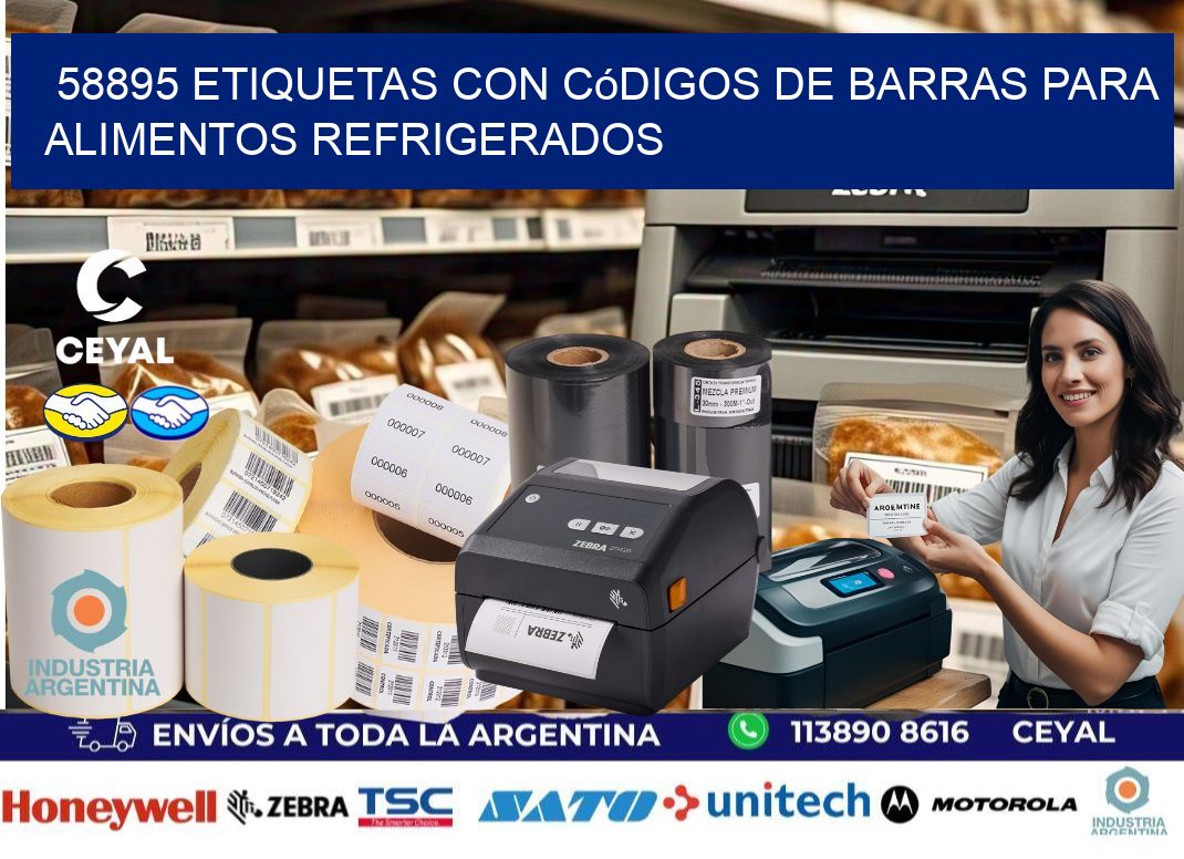 58895 Etiquetas con códigos de barras para alimentos refrigerados