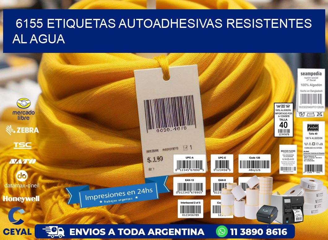 6155 etiquetas autoadhesivas resistentes al agua