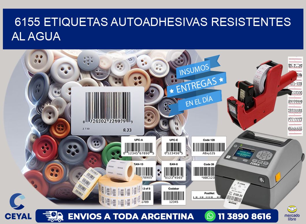 6155 etiquetas autoadhesivas resistentes al agua