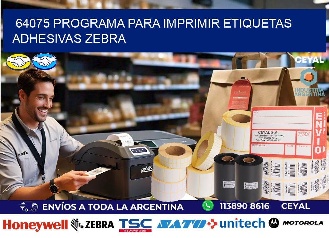 64075 Programa para imprimir etiquetas adhesivas zebra